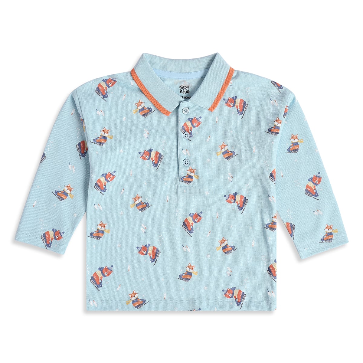 Baby Boys Light Blue Cotton Polo T-Shirt Regular Fit Casual Kids T-Shirt