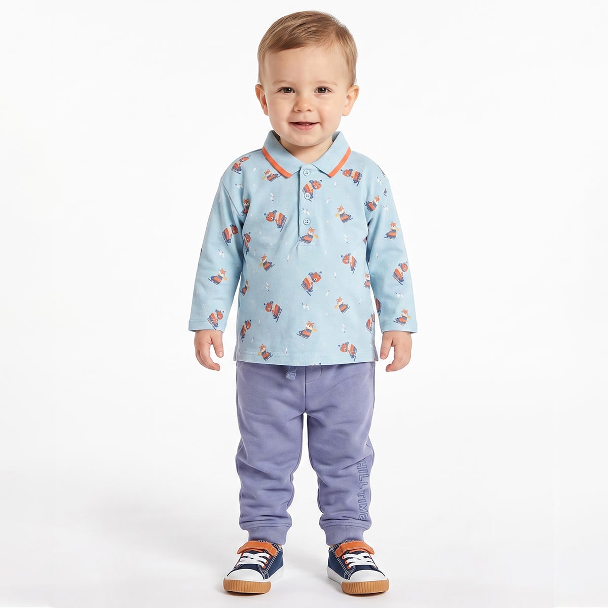 Baby Boys Light Blue Cotton Polo T-Shirt Regular Fit Casual Kids T-Shirt