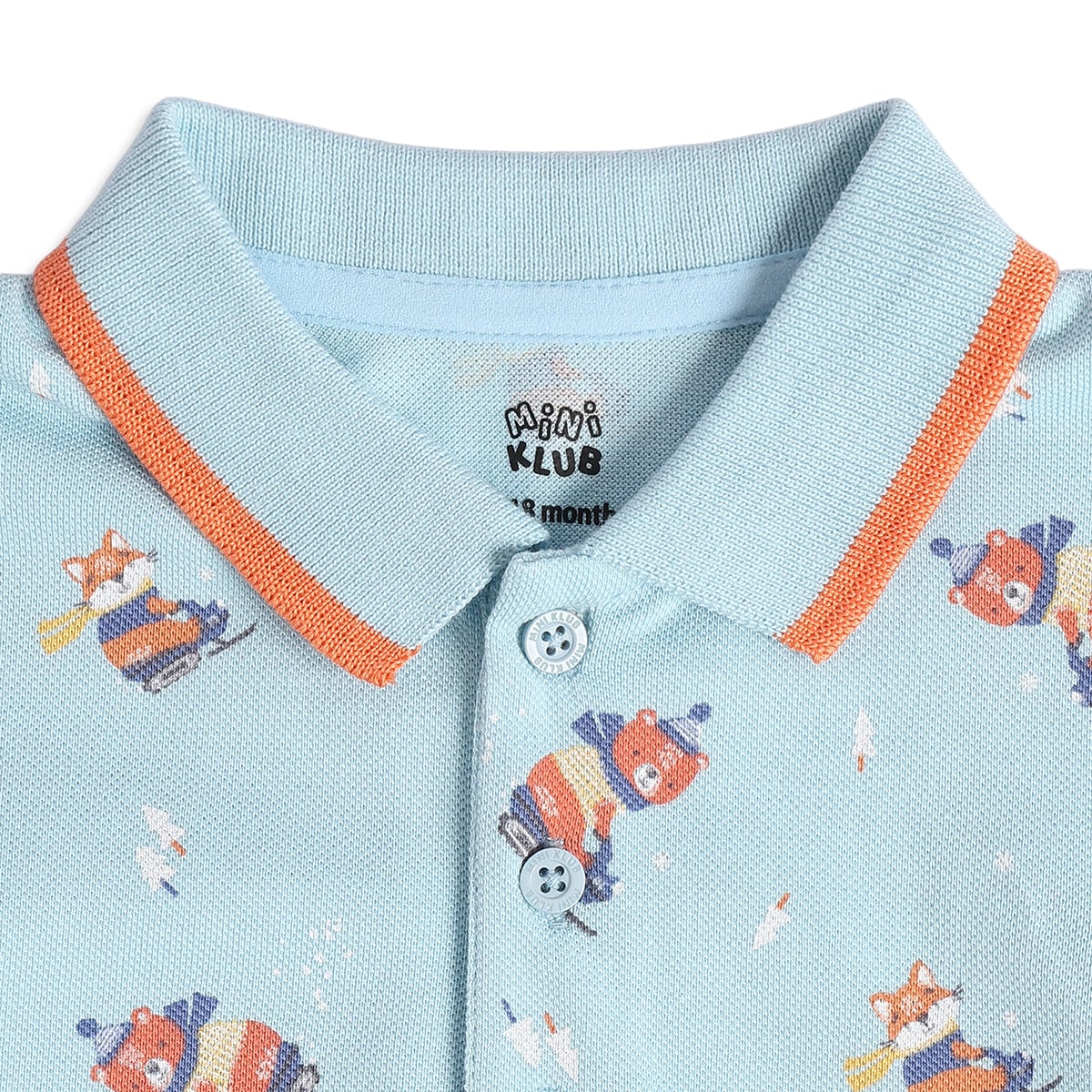 Baby Boys Light Blue Cotton Polo T-Shirt Regular Fit Casual Kids T-Shirt