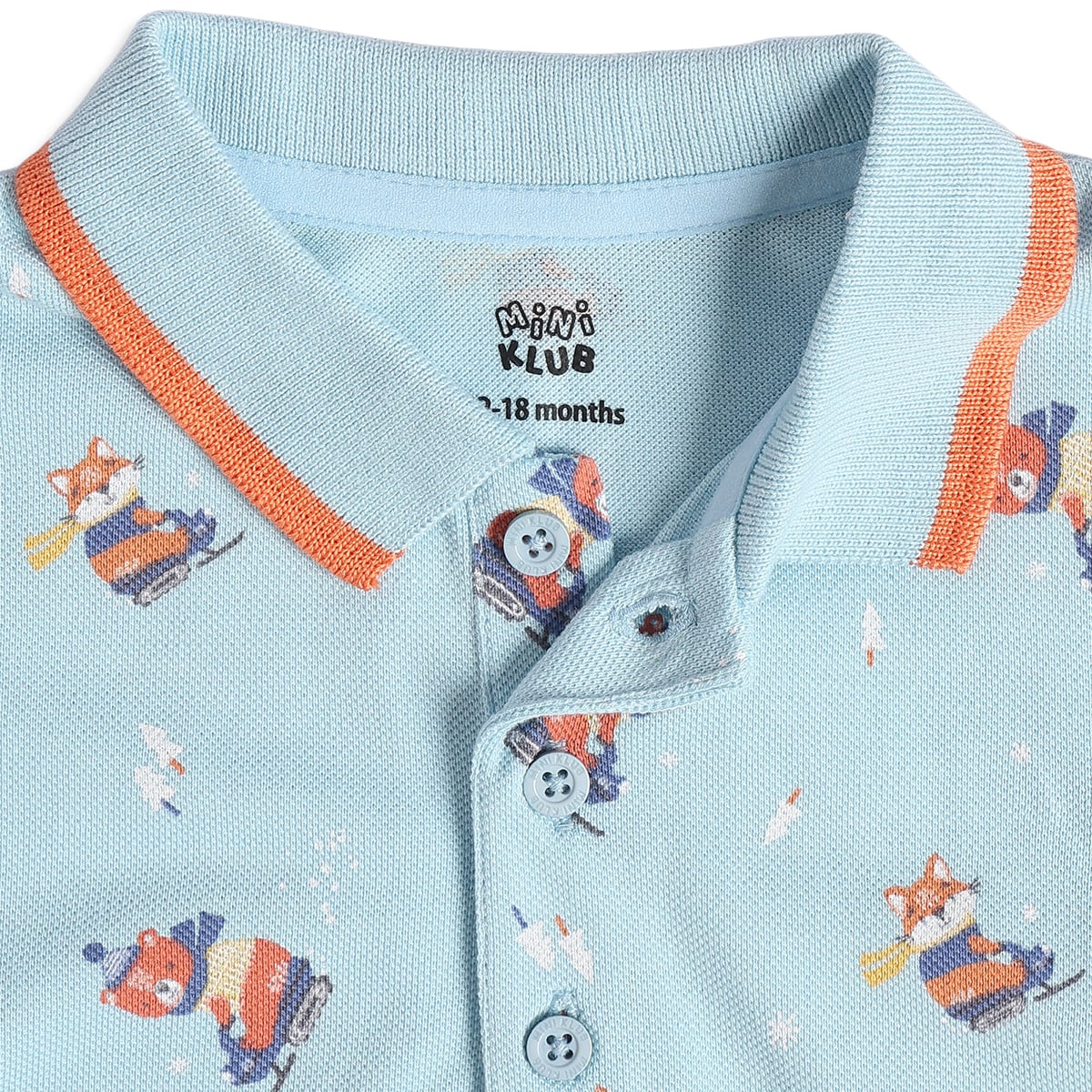 Baby Boys Light Blue Cotton Polo T-Shirt Regular Fit Casual Kids T-Shirt