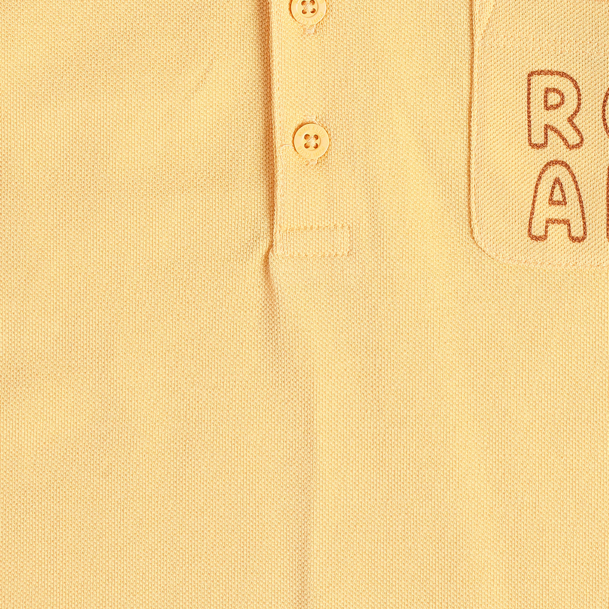 Baby Boys Yellow Cotton Polo T-Shirt Lion Detail Regular Fit Casual Kids T-Shirt