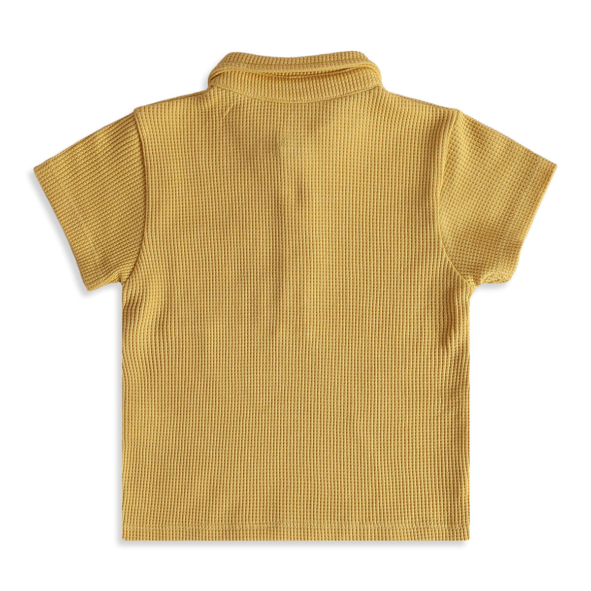 Baby Boys Mustard Cotton Textured Polo T-Shirt Casual Wear