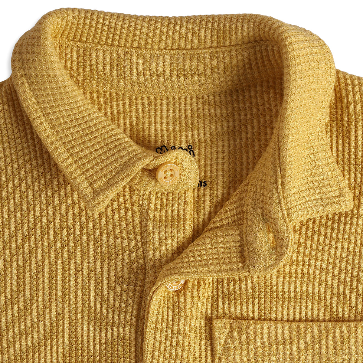 Baby Boys Mustard Cotton Textured Polo T-Shirt Casual Wear
