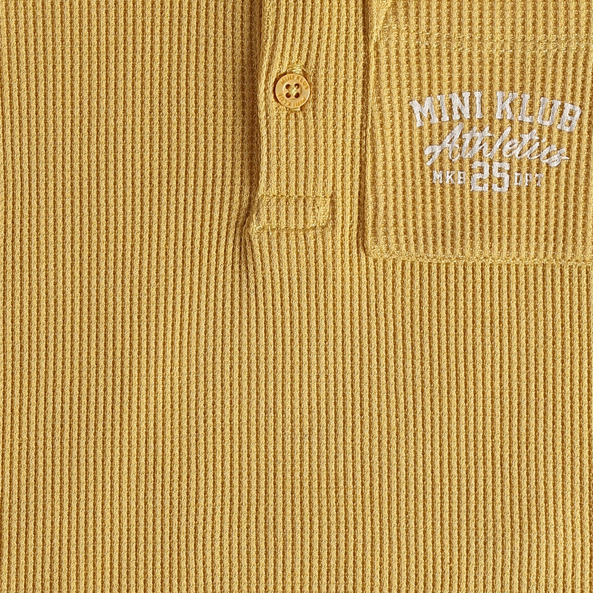 Baby Boys Mustard Cotton Textured Polo T-Shirt Casual Wear