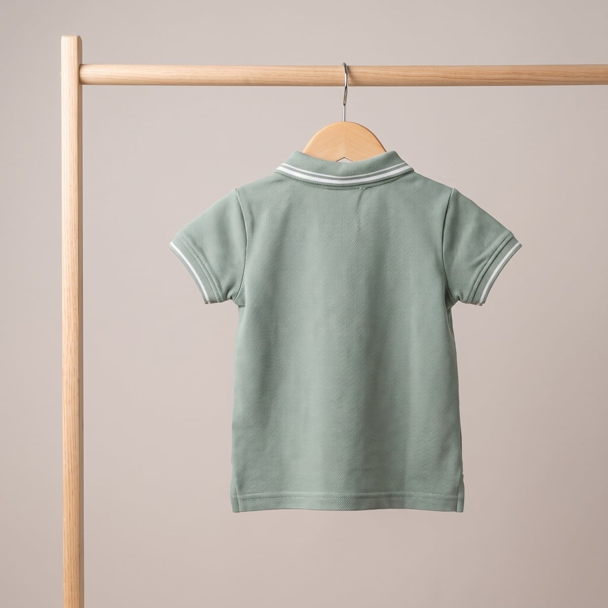 Baby Boys Sage Green Cotton Blend Bird Embroidered Polo T-Shirt Regular Fit Casual Wear