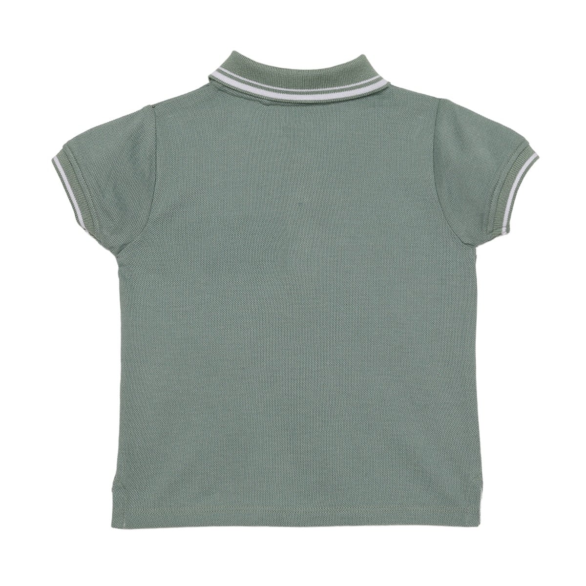 Baby Boys Sage Green Cotton Blend Bird Embroidered Polo T-Shirt Regular Fit Casual Wear