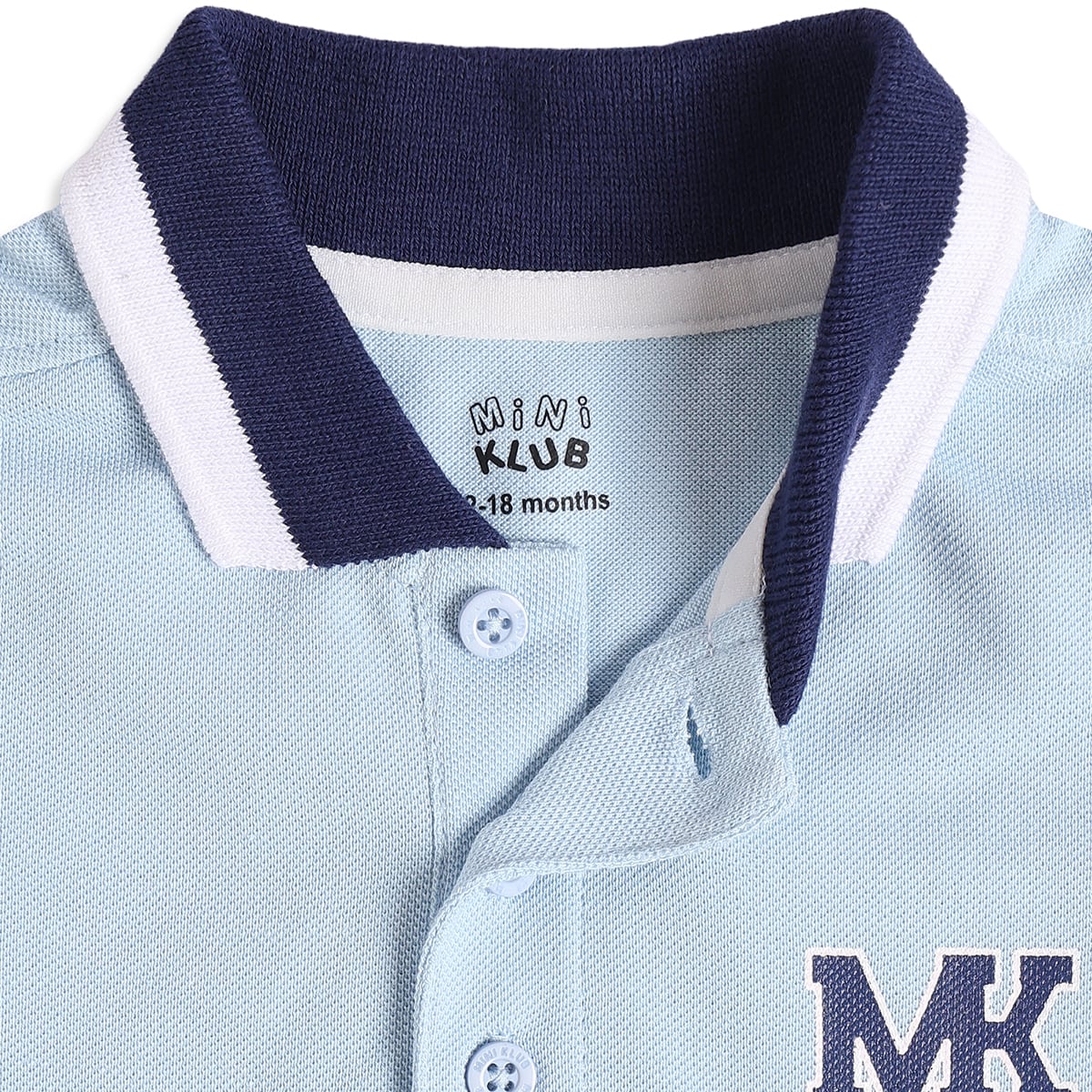 Baby Boys Light Blue Cotton Embroidered Polo T-Shirt Regular Fit Casual Wear