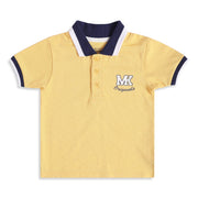 Baby Boys Yellow Cotton Embroidered Polo T-Shirt  Regular Fit Casual Wear