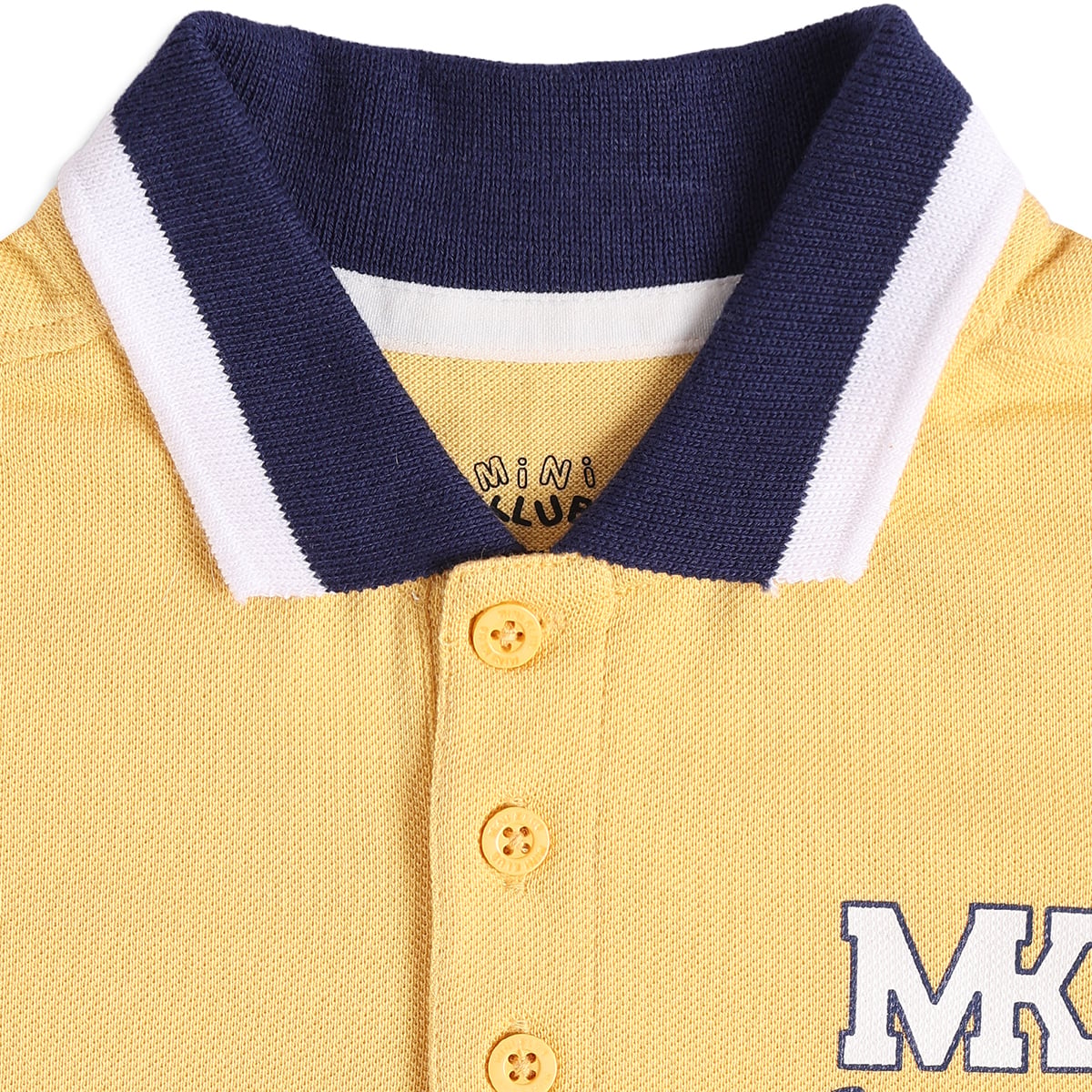 Baby Boys Yellow Cotton Embroidered Polo T-Shirt  Regular Fit Casual Wear