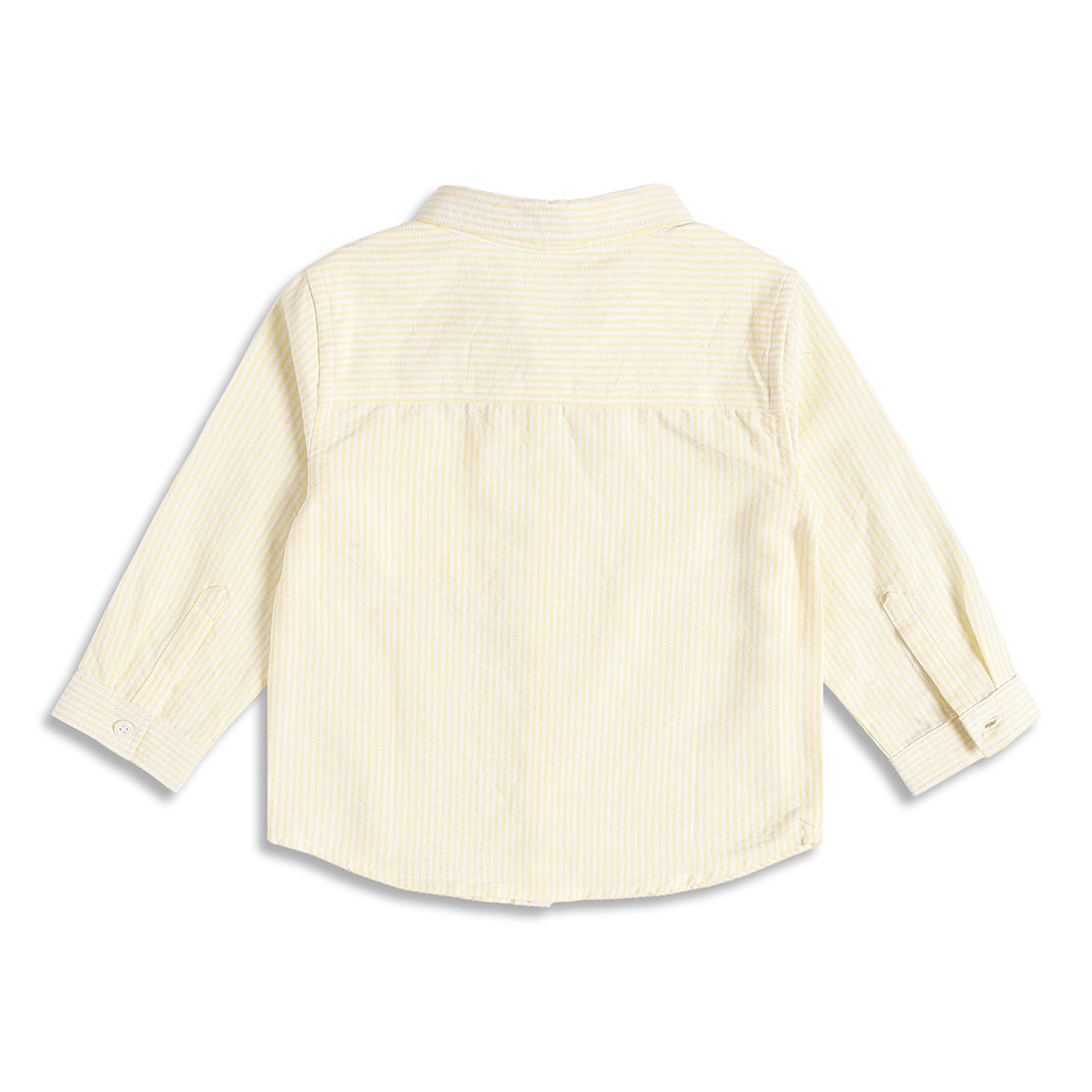 Baby Boys Yellow and White Cotton Striped Shirt Regular Fit Casual Kids Wear