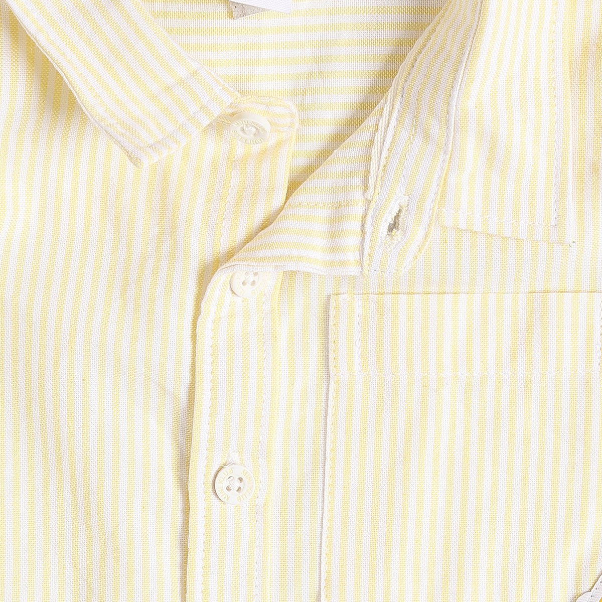 Baby Boys Yellow and White Cotton Striped Shirt Regular Fit Casual Kids Wear