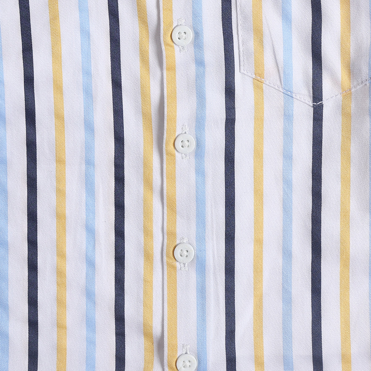 Baby Boys Blue, Navy and Yellow Cotton Striped Shirt Regular Fit Casual Kids Wear