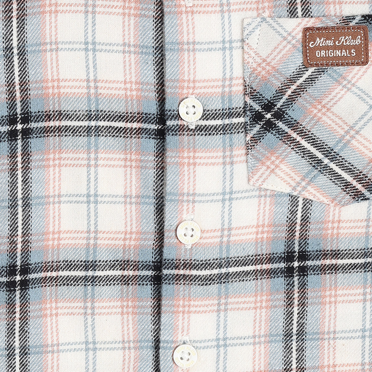 Baby Boys White, Blue and Black Checked Cotton Shirt Regular Fit Casual Kids Wear