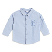 Baby Boys Light Blue Cotton Printed Shirt Regular Fit Casual Kids Wear
