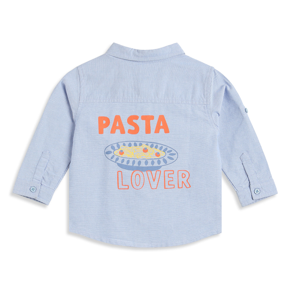 Baby Boys Light Blue Cotton Printed Shirt Regular Fit Casual Kids Wear