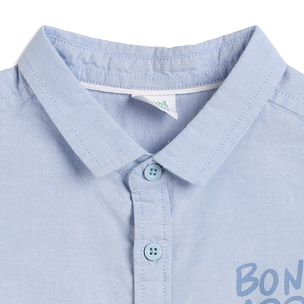 Baby Boys Light Blue Cotton Printed Shirt Regular Fit Casual Kids Wear