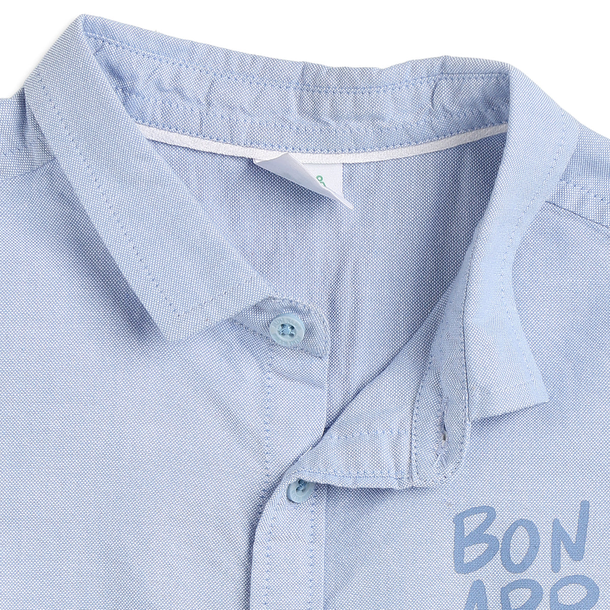 Baby Boys Light Blue Cotton Printed Shirt Regular Fit Casual Kids Wear
