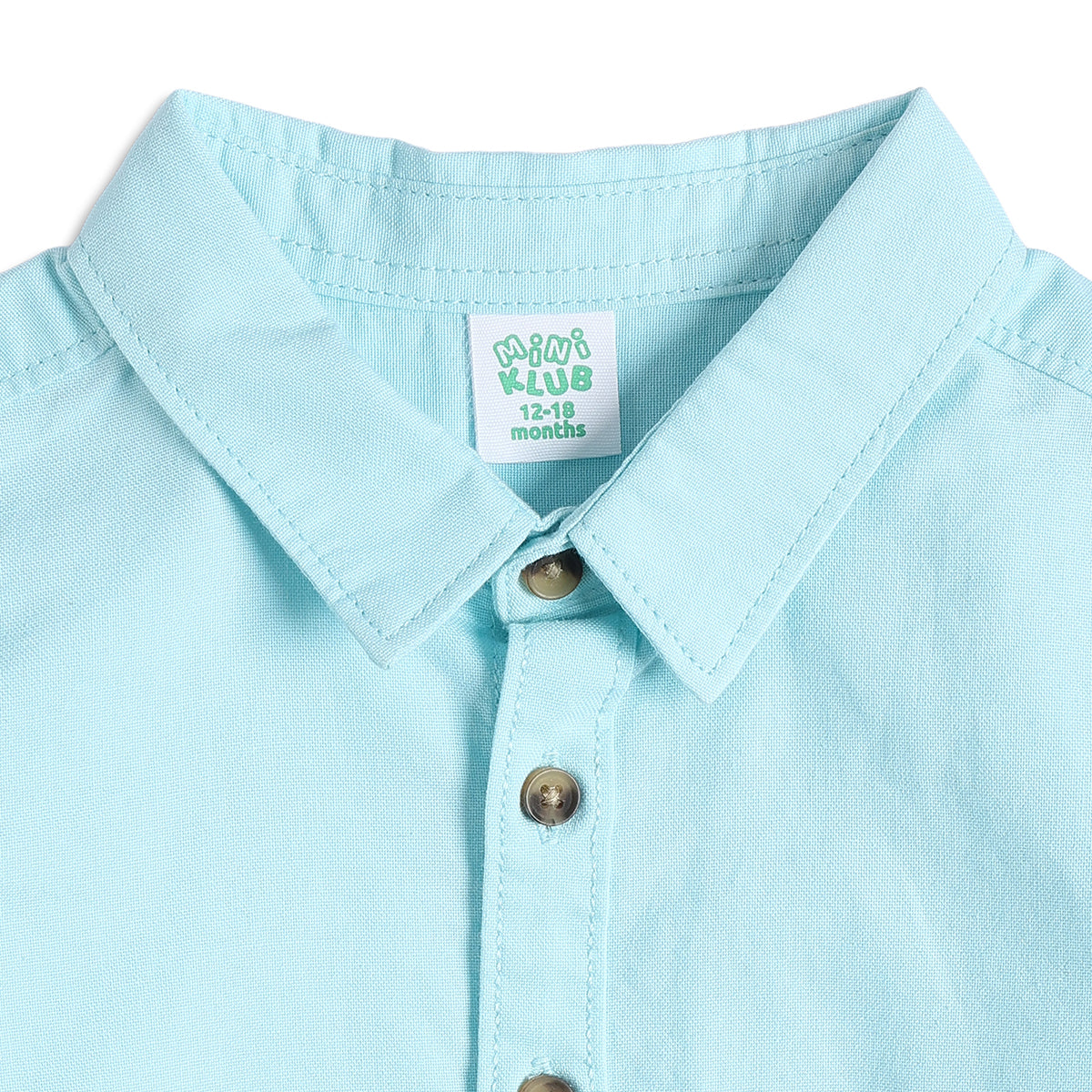 Baby Boys Aqua Blue Cotton Shirt Regular Fit Casual Kids Wear