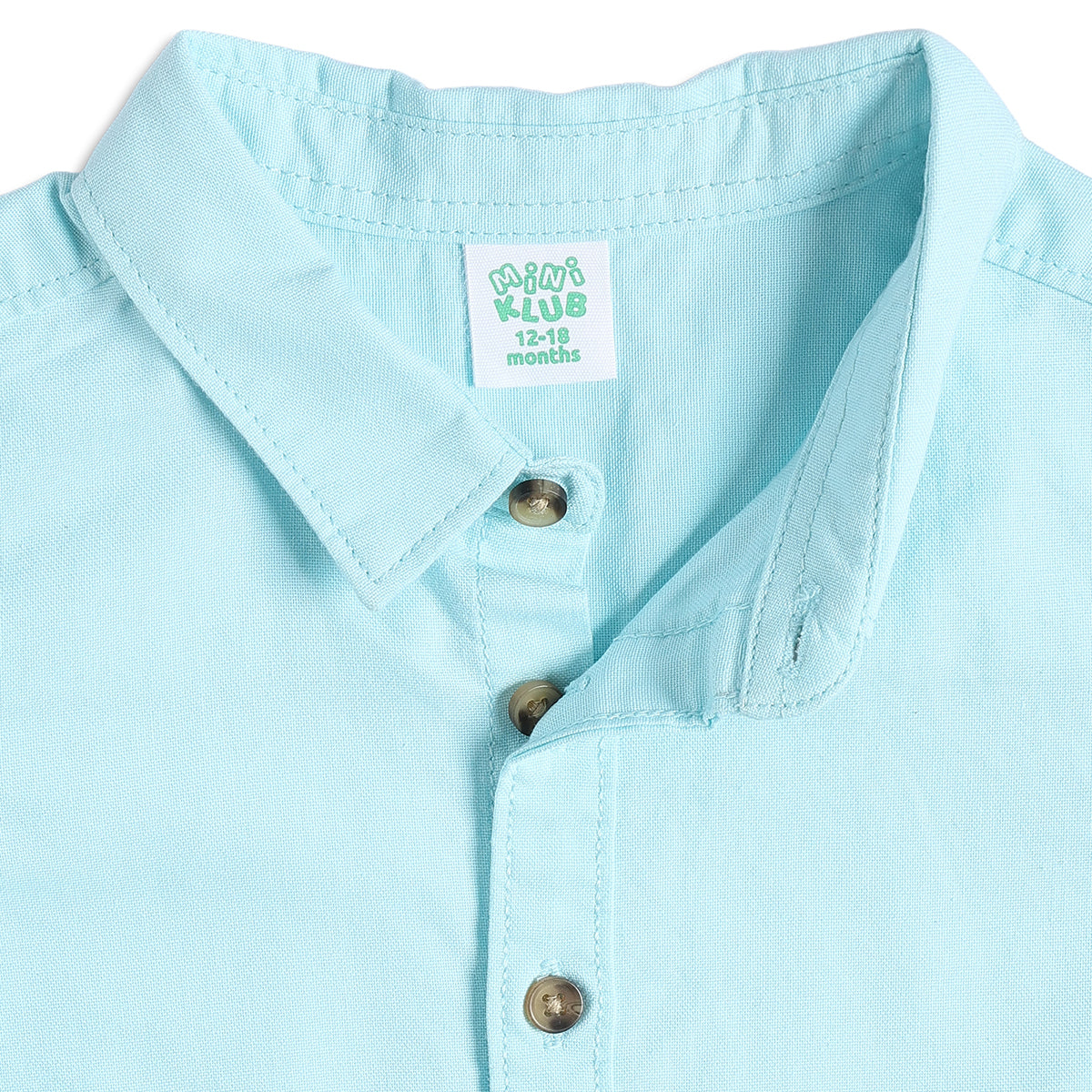 Baby Boys Aqua Blue Cotton Shirt Regular Fit Casual Kids Wear