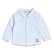 Baby Boys Light Blue and White Cotton Striped Shirt Regular Fit Casual Kids Wear
