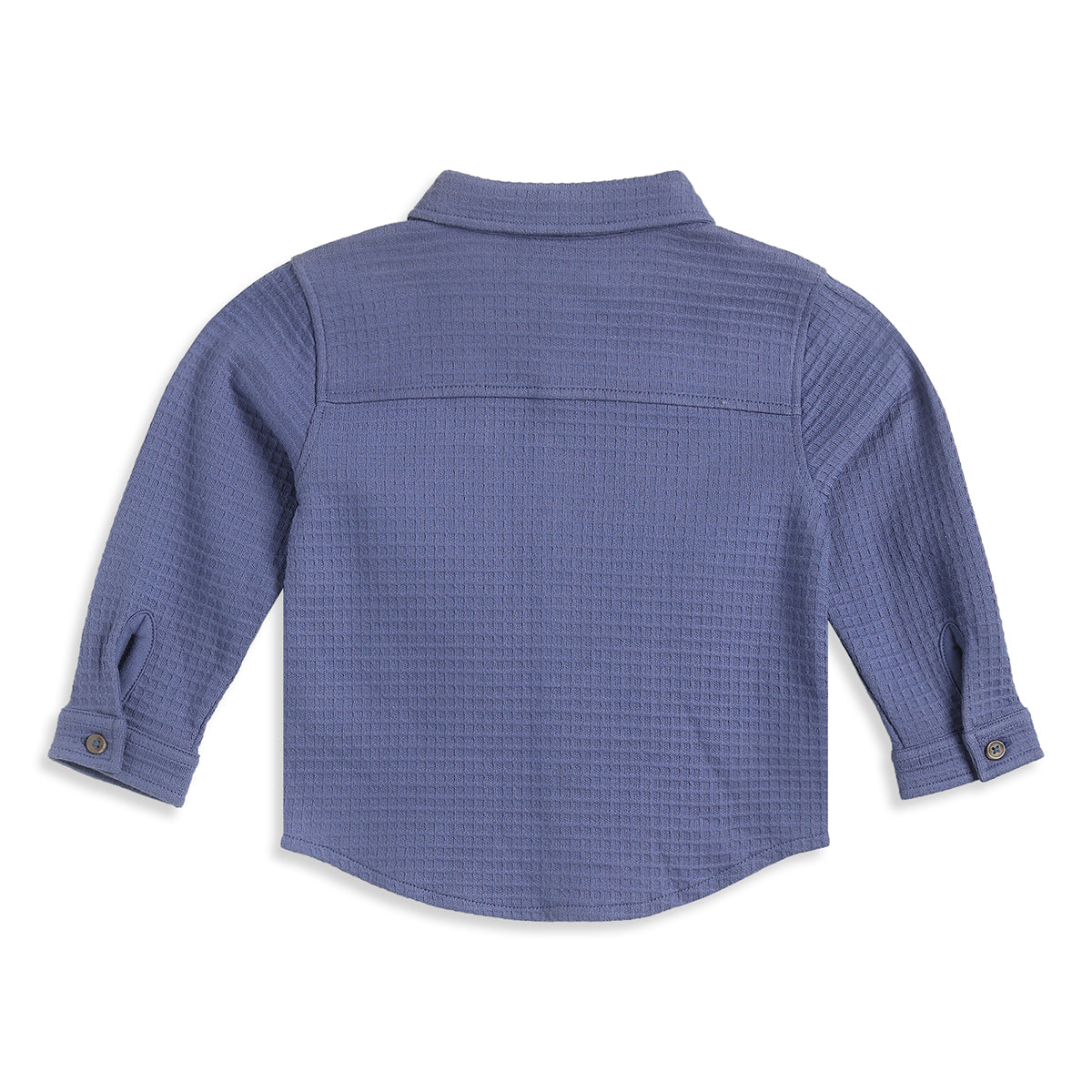 Baby Boys Blue Cotton Textured Shirt Regular Fit Casual Kids Wear