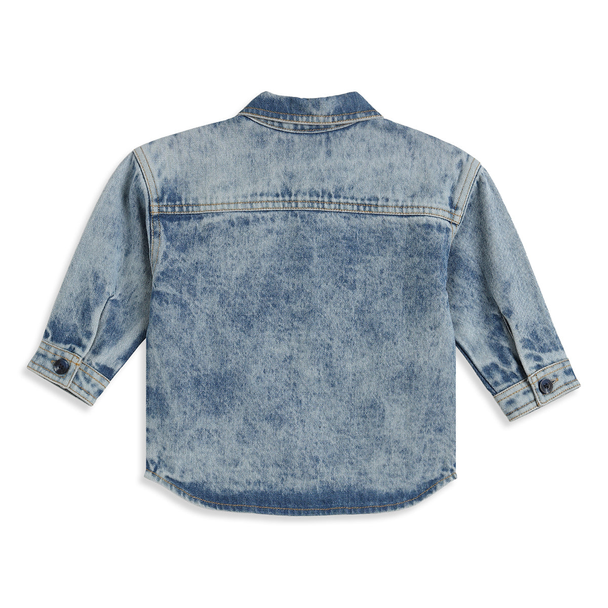 Baby Boys Blue Denim Shirt Regular Fit Casual Kids Wear