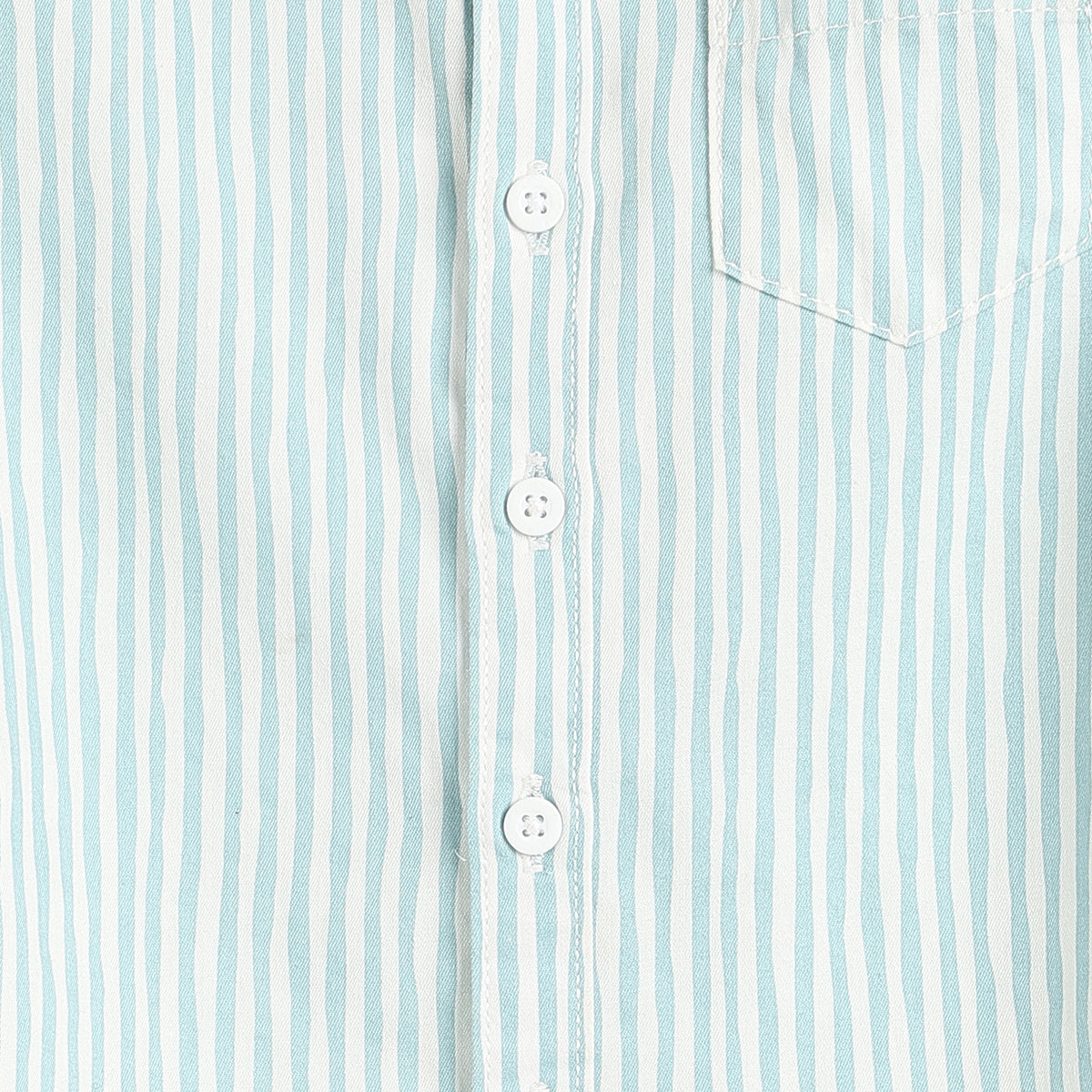 Baby Boys Aqua Blue and White Cotton Striped Shirt Regular Fit Casual Kids Wear