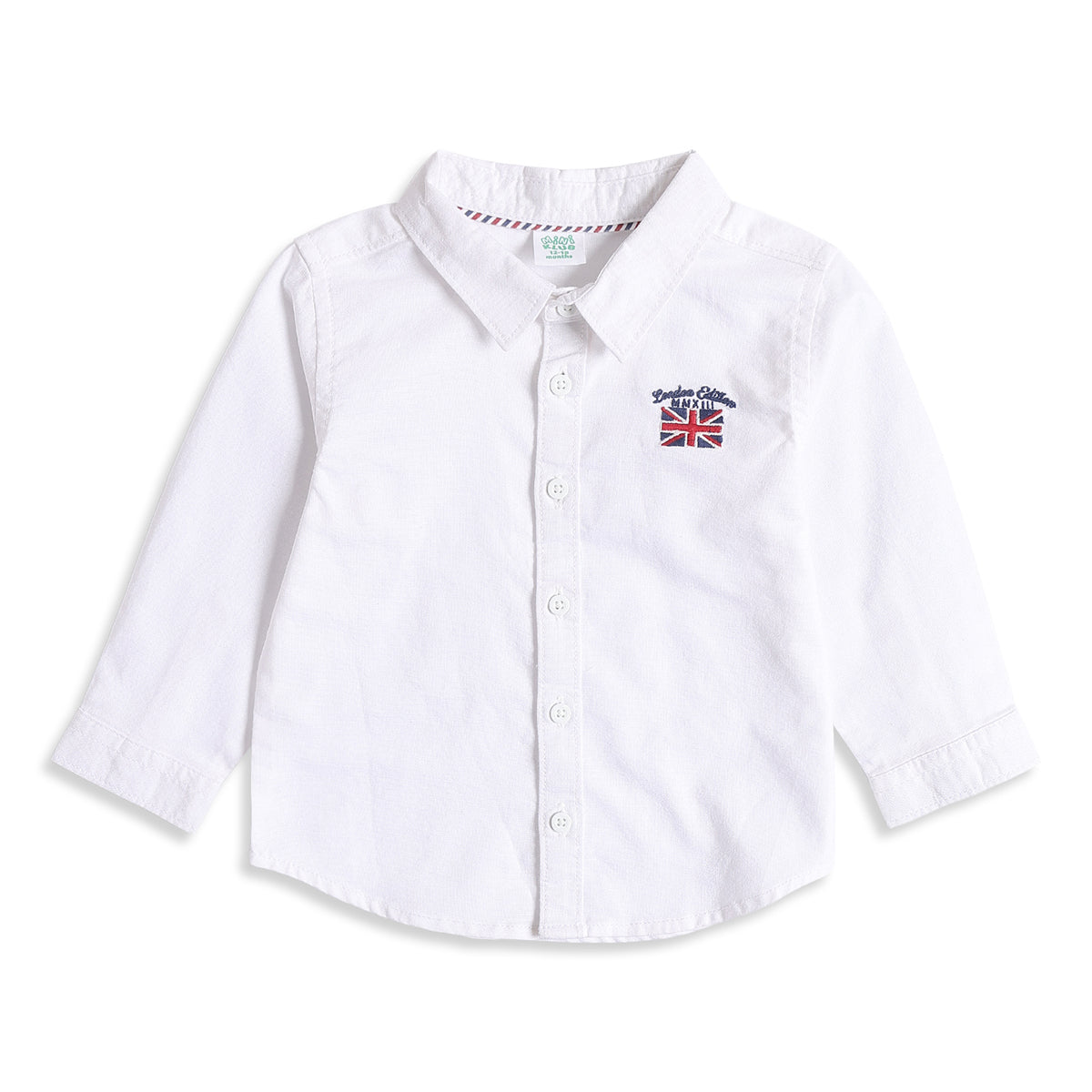 Baby Boys White Cotton Shirt Regular Fit Casual Kids Wear
