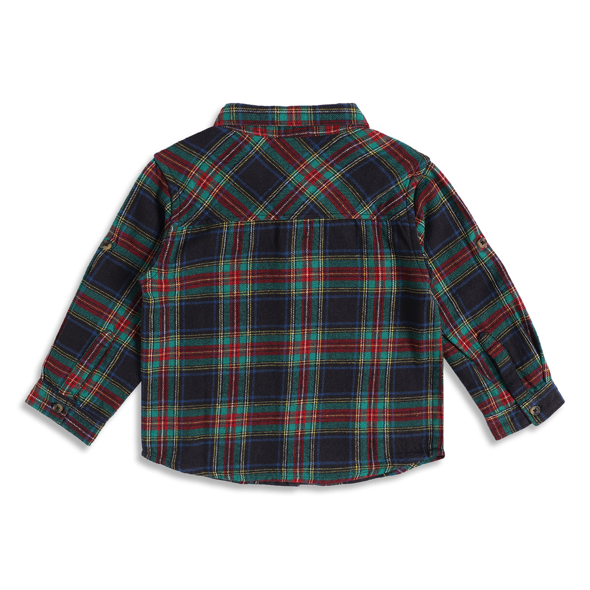 Baby Boys Navy Blue, Red and Green Checked Cotton Shirt Regular Fit Casual Kids Wear