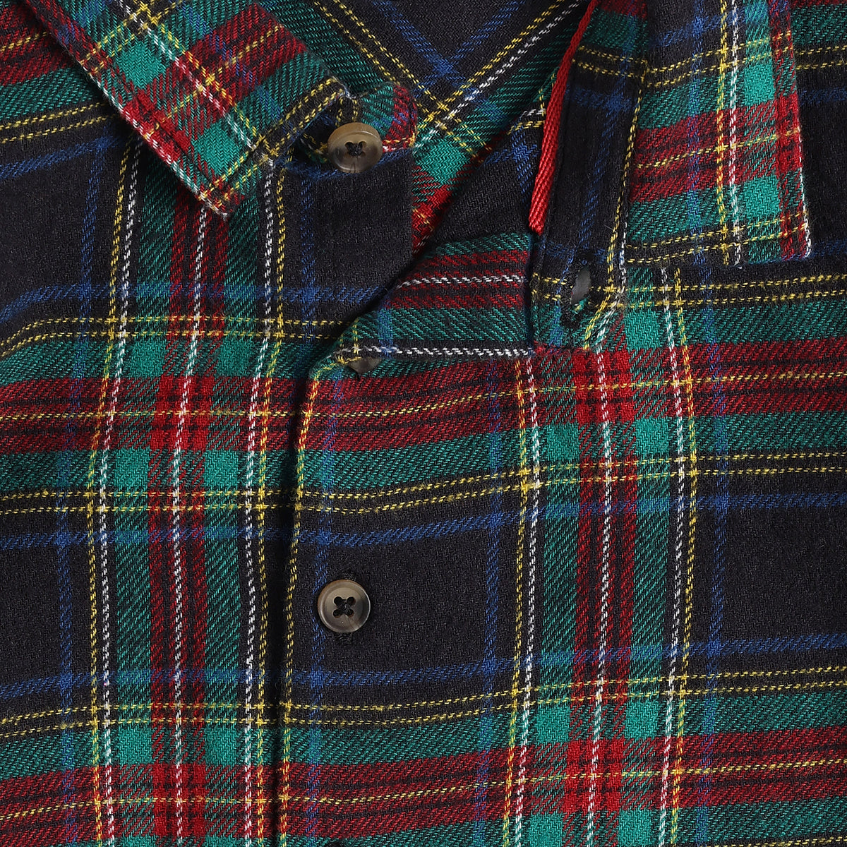 Baby Boys Navy Blue, Red and Green Checked Cotton Shirt Regular Fit Casual Kids Wear