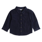 Baby Boys Navy Blue Corduroy Shirt Regular Fit Casual Kids Wear
