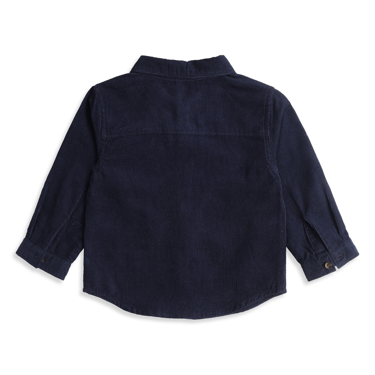 Baby Boys Navy Blue Corduroy Shirt Regular Fit Casual Kids Wear