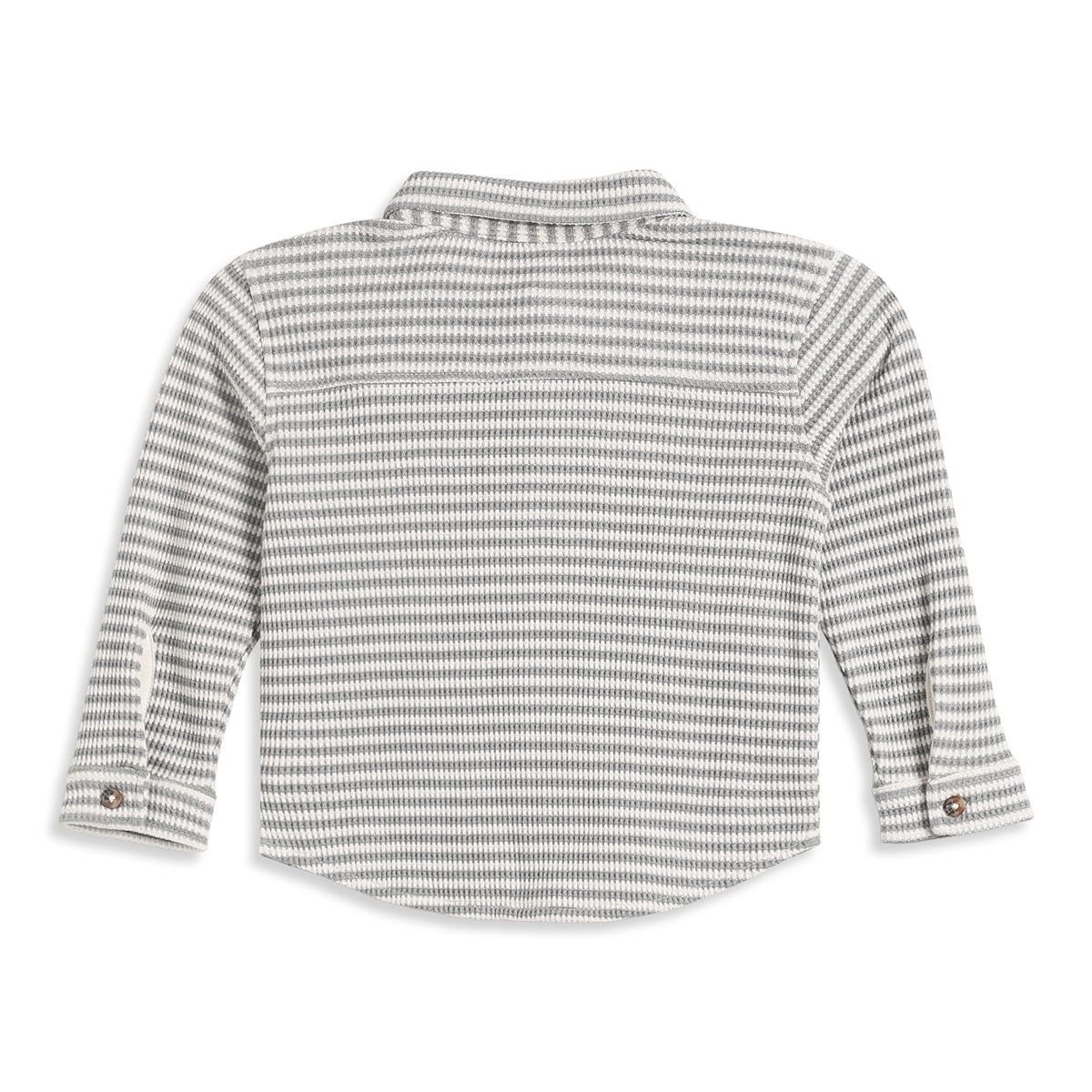 Baby Boys Grey Waffle Texture Shirt Regular Fit Casual Kids Wear