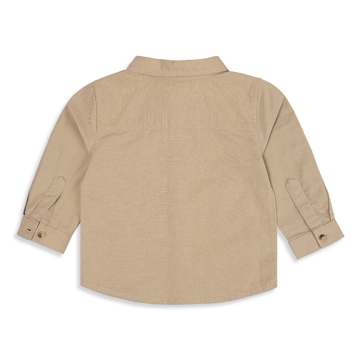 Baby Boys Beige Cotton Blend Food Motif Shirt Regular Fit Casual Wear