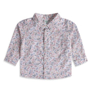 Baby Boys White Cotton Abstract Print Shirt Regular Fit Casual Wear