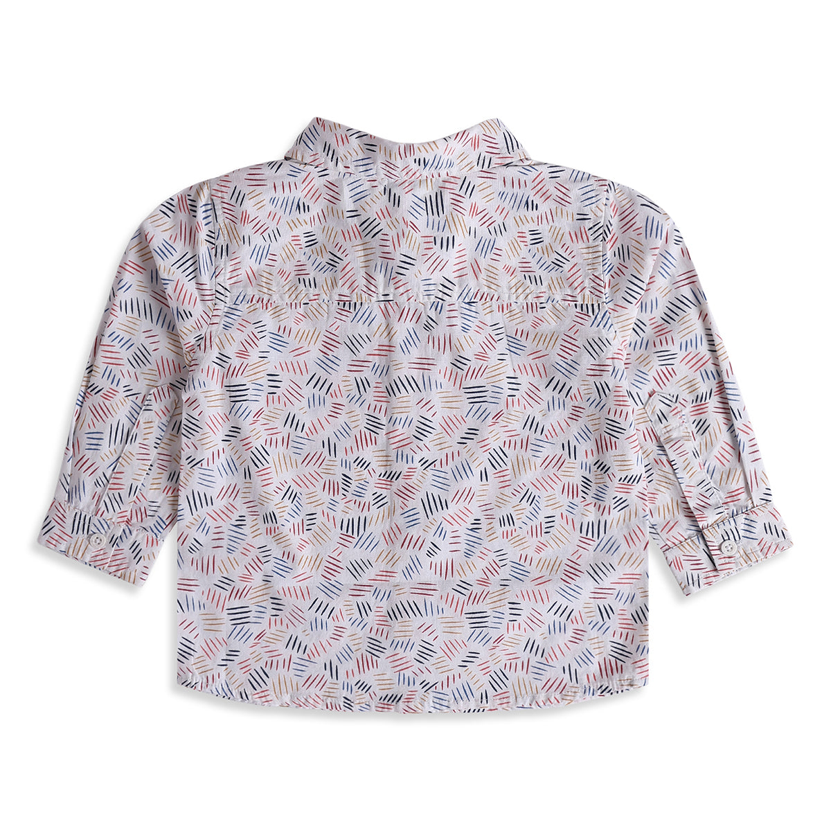 Baby Boys White Cotton Abstract Print Shirt Regular Fit Casual Wear