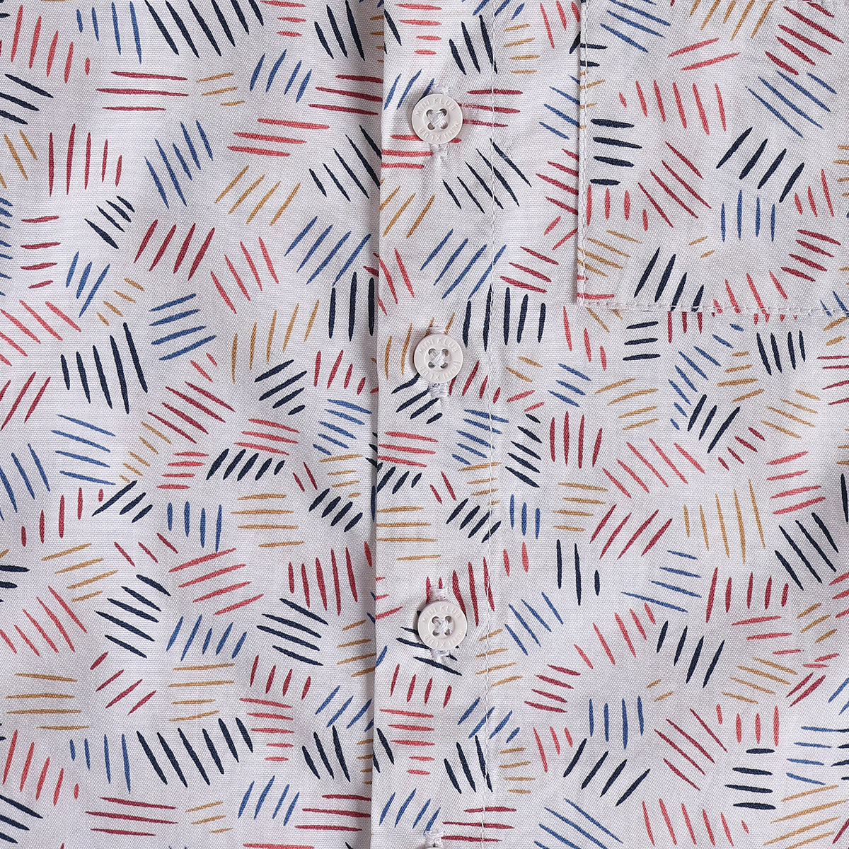 Baby Boys White Cotton Abstract Print Shirt Regular Fit Casual Wear