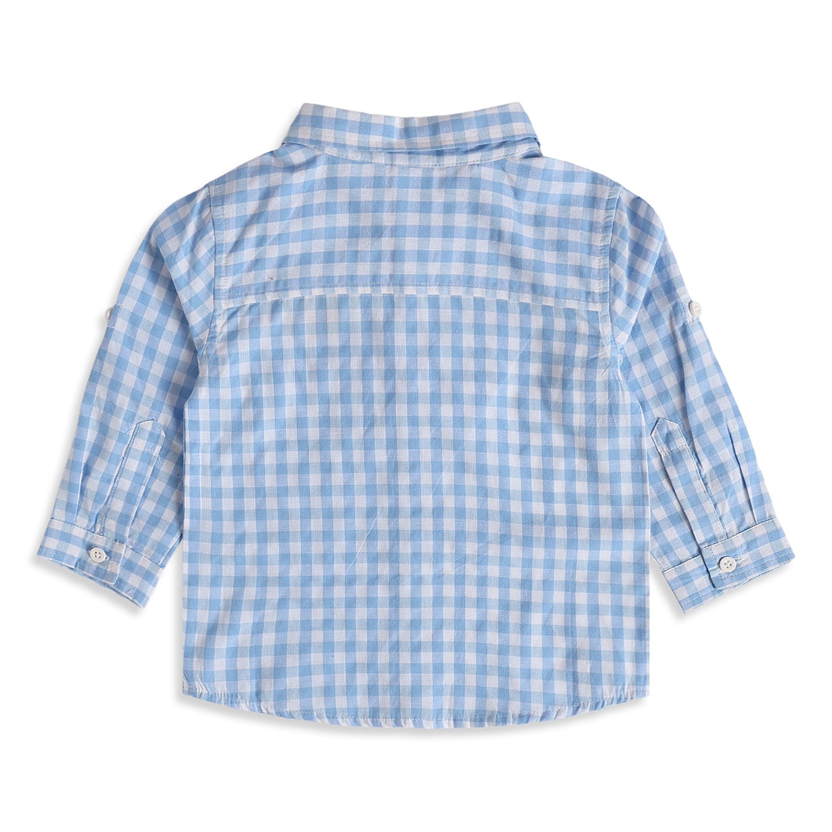 Baby Boys Blue Cotton Checked Shirt Regular Fit Casual Wear