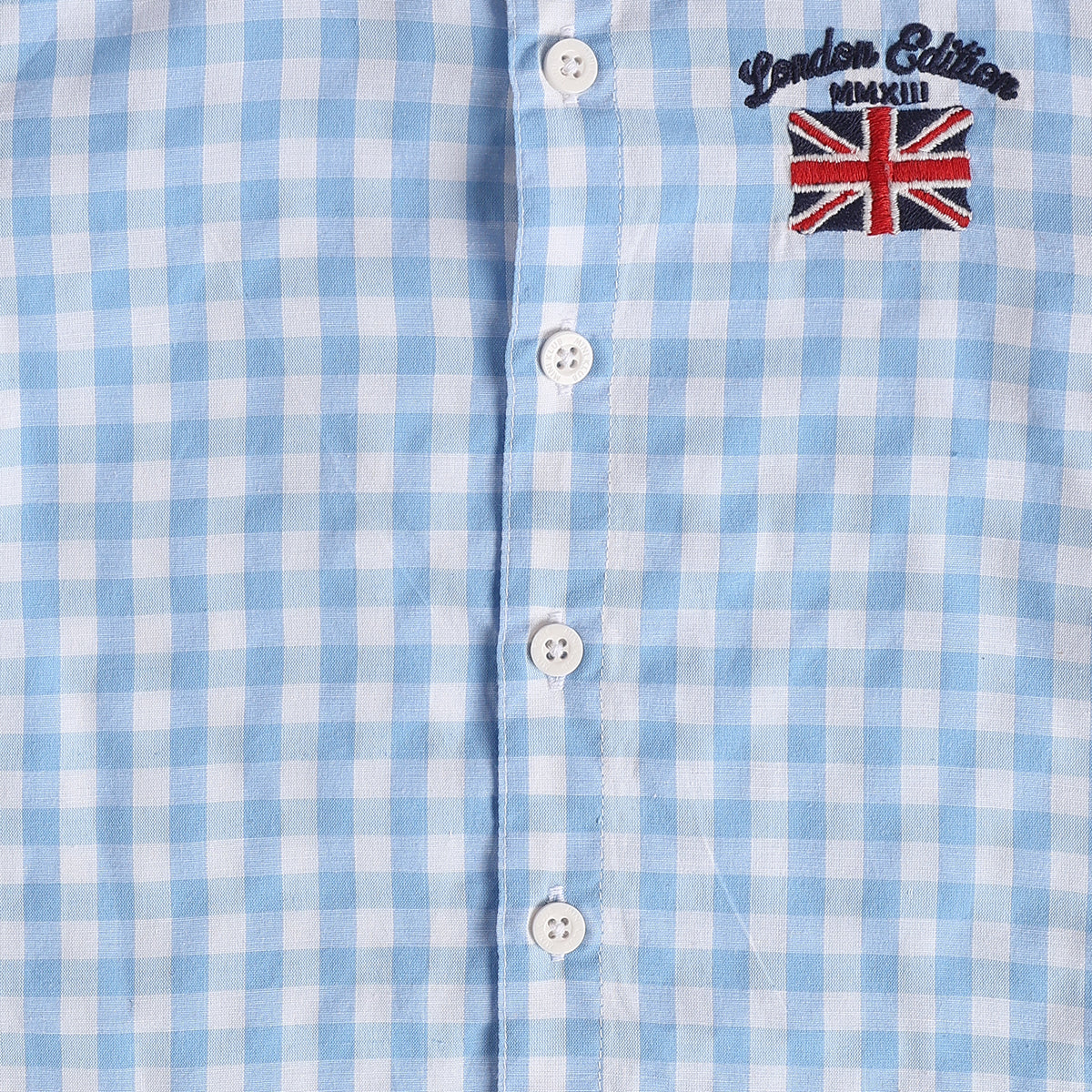 Baby Boys Blue Cotton Checked Shirt Regular Fit Casual Wear