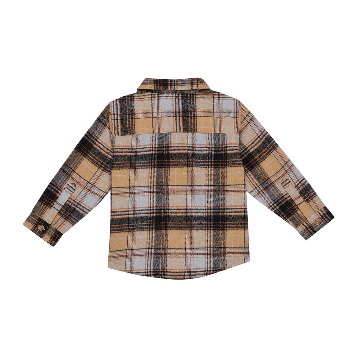 aby Boys Beige Grey And Black Cotton Blend Checked Full Sleeve Shirt Regular Fit Casual Wear