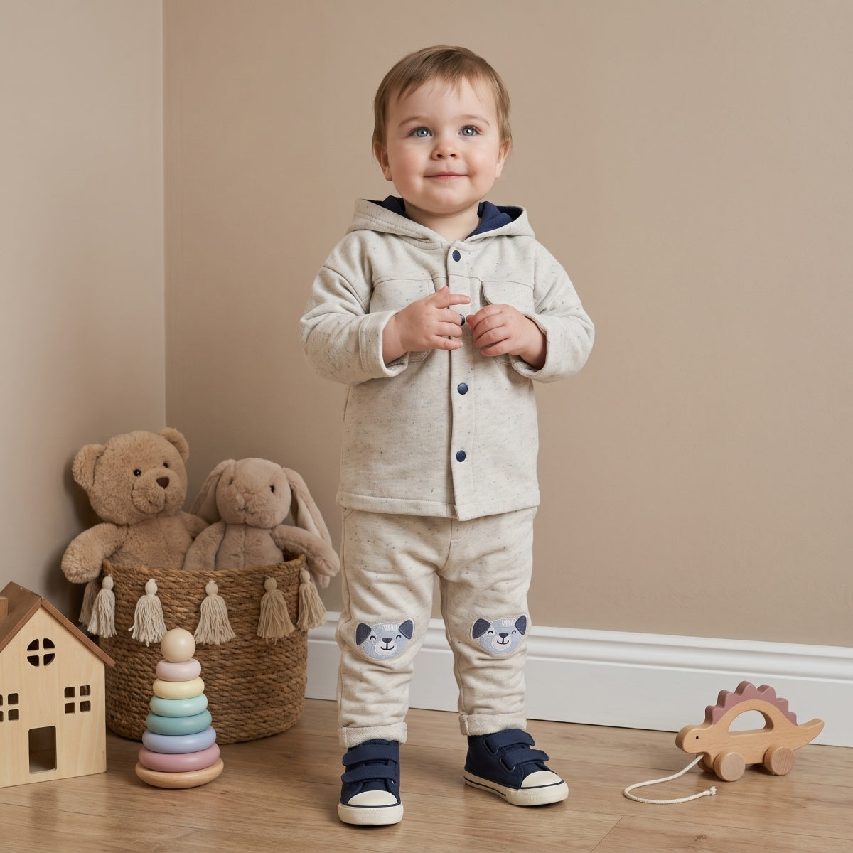 Baby Boys Grey Shacket Pack Of One Regular Fit