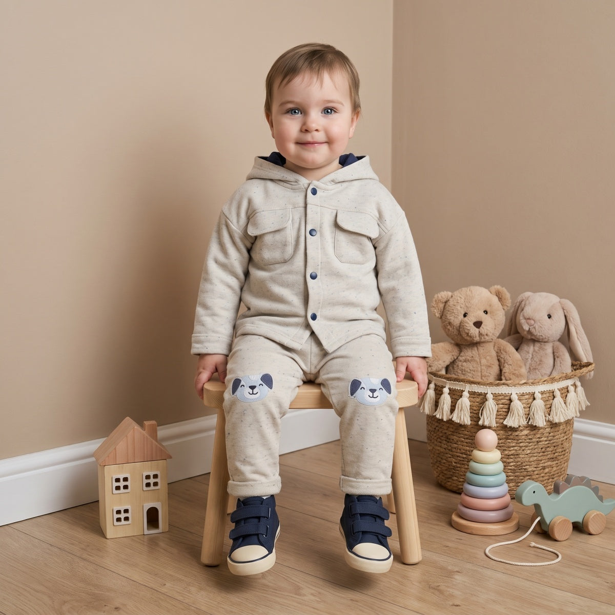 Baby Boys Grey Shacket Pack Of One Regular Fit