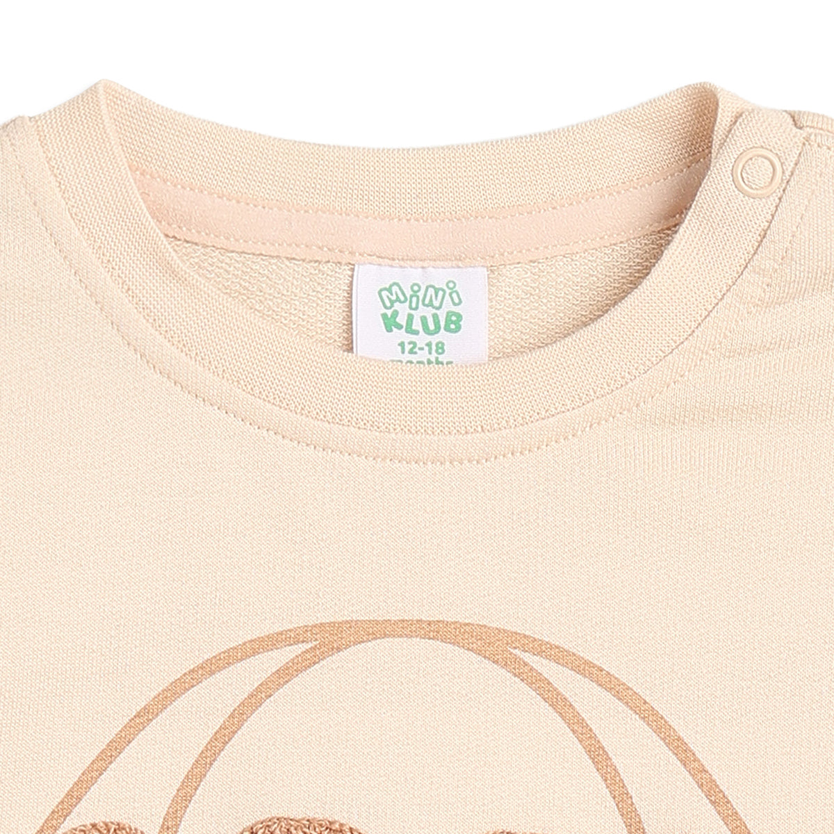 Baby Boys Peach Dog Graphic Sweatshirt Regular Fit Casual Kids Wear