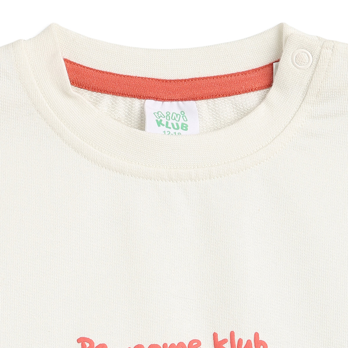 Baby Boys Coral & White Striped Sweatshirt Regular Fit Casual Kids Wear