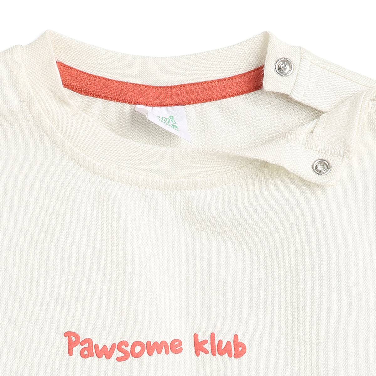 Baby Boys Coral & White Striped Sweatshirt Regular Fit Casual Kids Wear