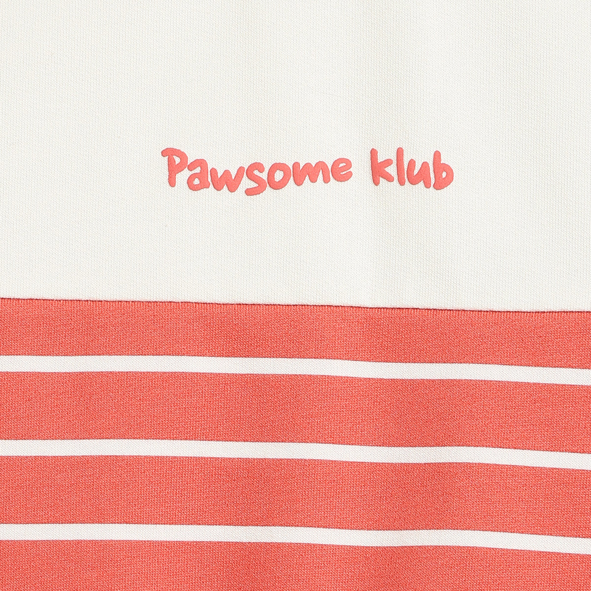 Baby Boys Coral & White Striped Sweatshirt Regular Fit Casual Kids Wear