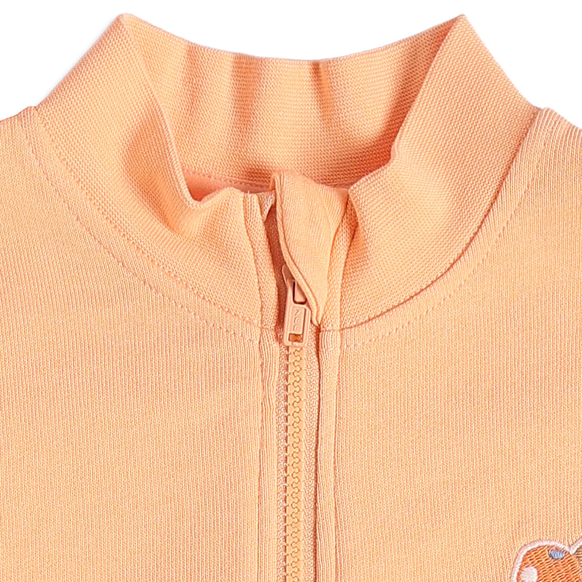 Baby Boys Peach Cotton Blend Rabbit Embroidered Sweatshirt Pack of 1 Regular Fit Casual Wear