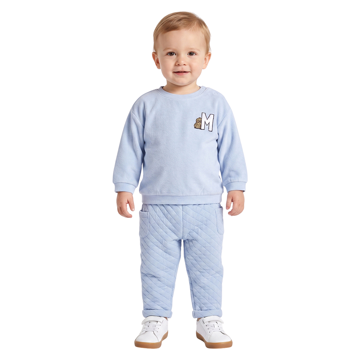 Baby Boys Beige Cotton Graphic Sweatshirt Regular Fit Casual Wear