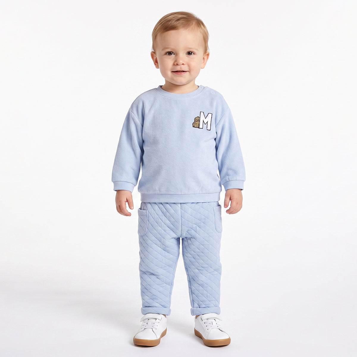 Baby Boys Beige Cotton Graphic Sweatshirt Regular Fit Casual Wear
