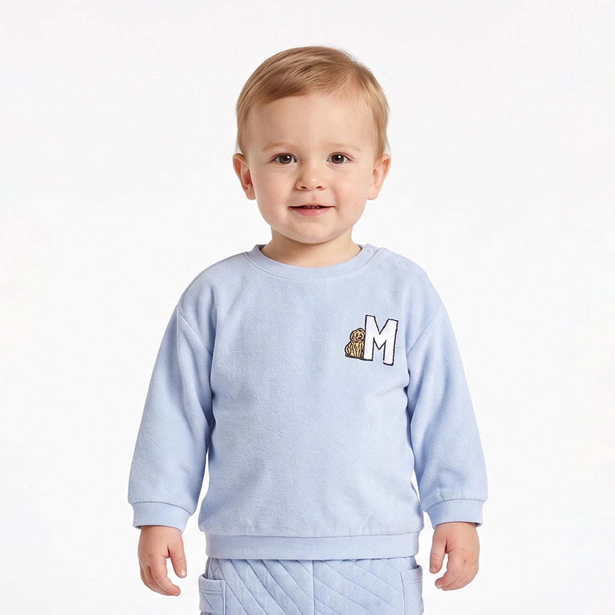 Baby Boys Beige Cotton Graphic Sweatshirt Regular Fit Casual Wear